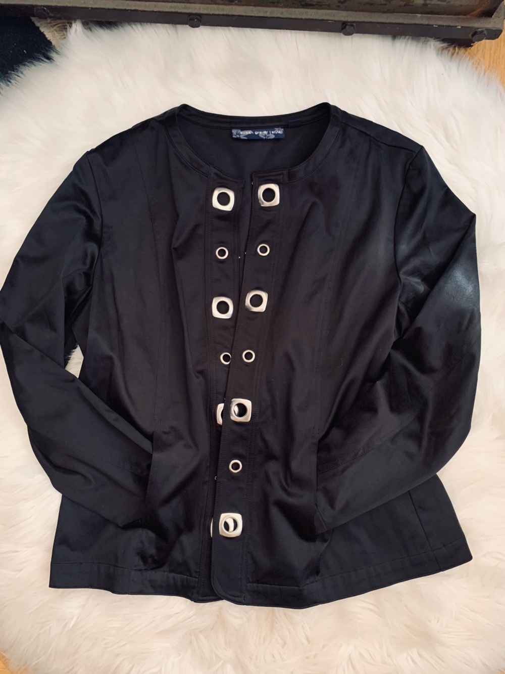 Susan Graver Black Grommet Detail Jacket